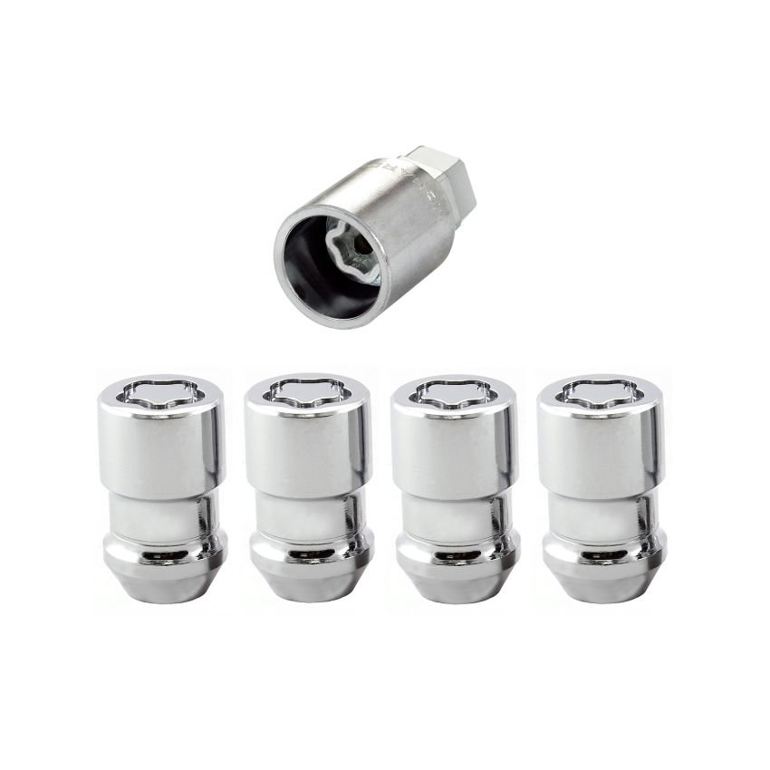 McGard Wheel Lock Nut Set - 4pk. (Cone Seat) M12X1.5 / 19mm & 21mm Dual Hex / 1.46in. L - Chrome