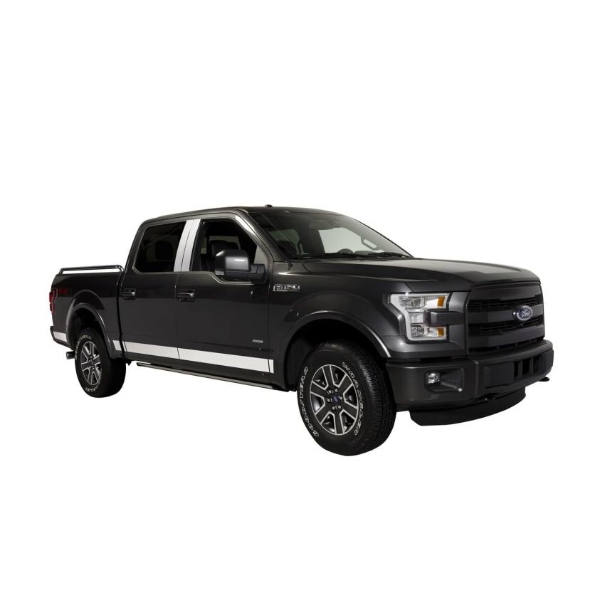 Putco 9751444 15-20 Ford F-150 Super Crew Cab 5.5ft Short Box (4.25in Tall - 12pcs) SS Rocker Panels