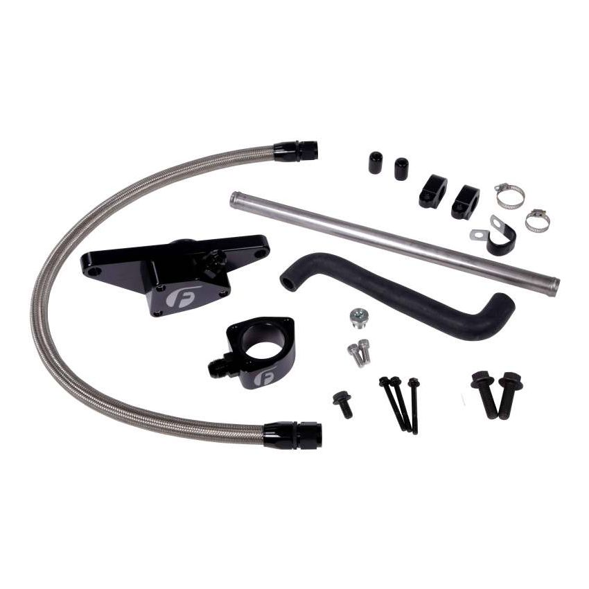 Fleece Performance 03-05 Auto Trans Cummins Coolant Bypass Kit w/ Stainless Steel Braided Line