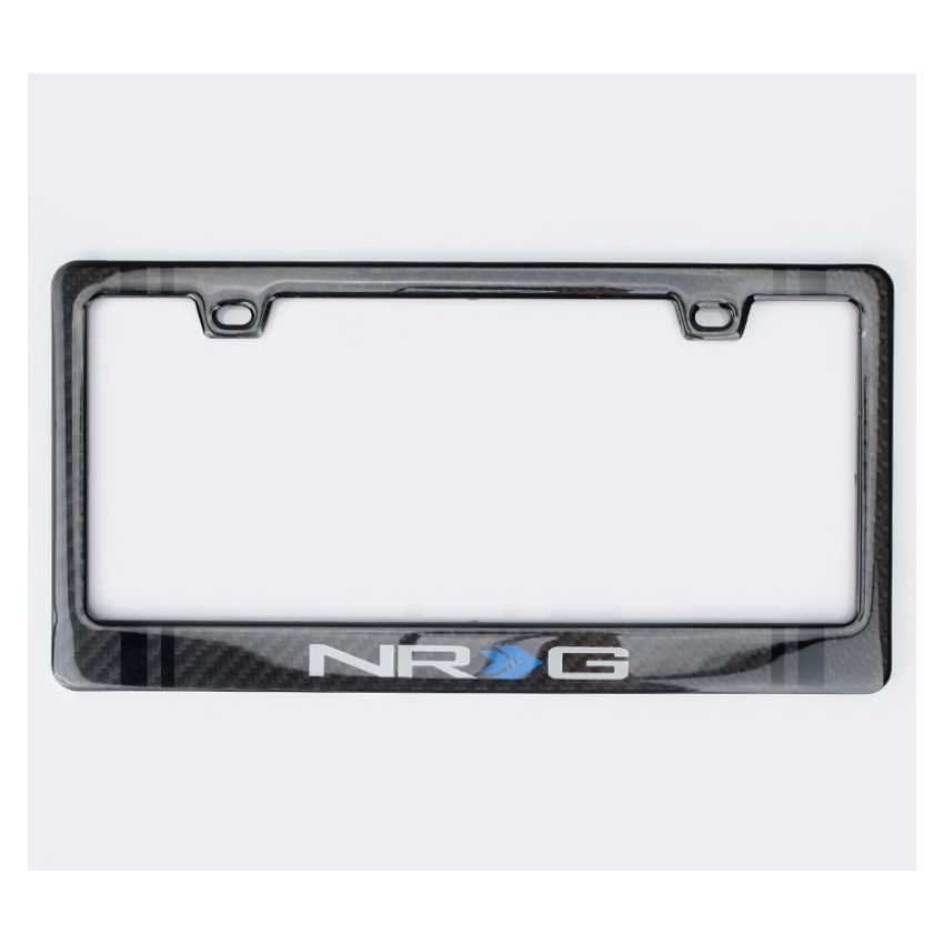 NRG CARB-P200NRG Carbon License Plate Frame/ Fiber Poly Dip Finish Wet w/  Logo