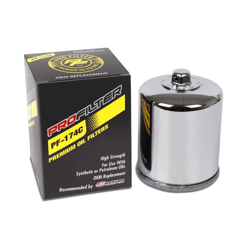 ProFilter PF-174C Harley Spin-On Chrome Various Performance Oil Filter