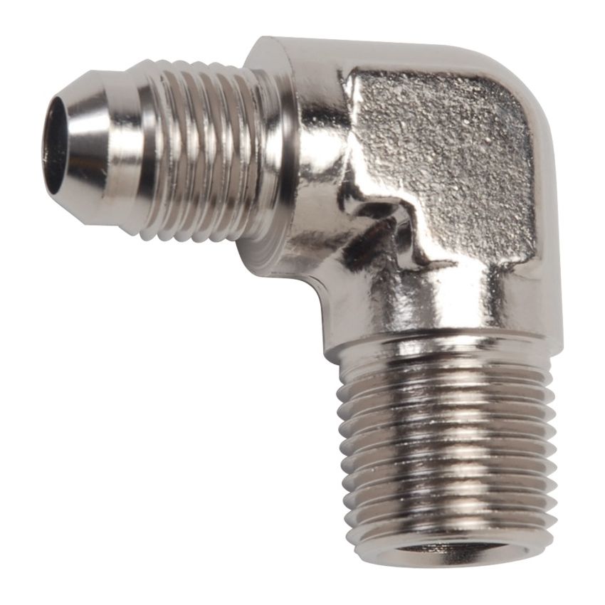 Russell Performance -6 AN to 1/8in NPT 90 Degree Flare to Pipe Adapter (Endura)