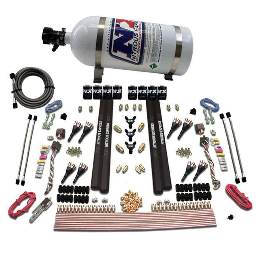 Nitrous Express 90009-10 SX2 DUAL STAGE 8 SOLENOID /GASOLINE 200-1200HP WITH 10LB BOTTLE
