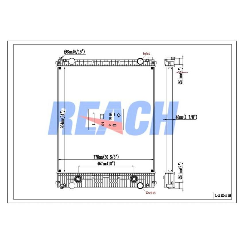 Reach International 42-10348 Radiator