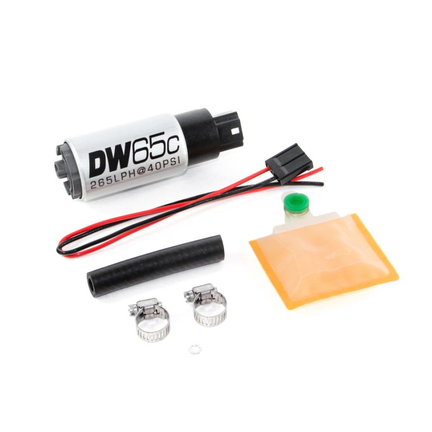 DeatschWerks 265 LPH DW65C Series Compact Fuel Pump w/o Mounting Clips (w/ Universal Install Kit)