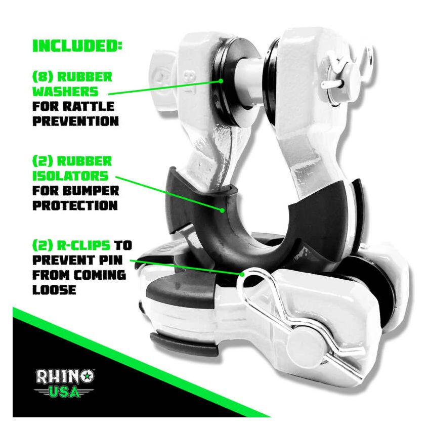 Rhino USA SUPERSHACK-WHT 8T Super Shackle 2-Pack (White)