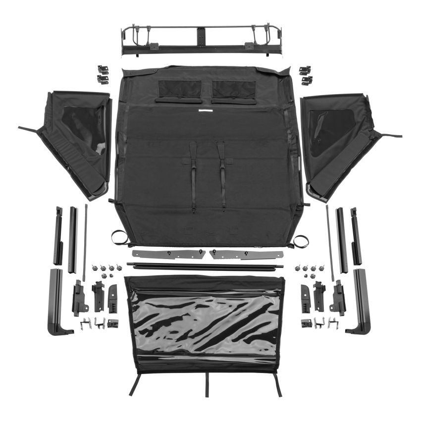 Rampage 139435 2018-2021 Jeep Wrangler JL 4-Door Trailview Fastback - Black Diamond