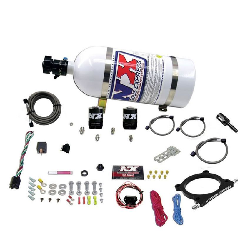 Nitrous Express 11-15 Ford Mustang GT 5.0L High Output Nitrous Plate Kit (50-250HP) w/10lb Bottle
