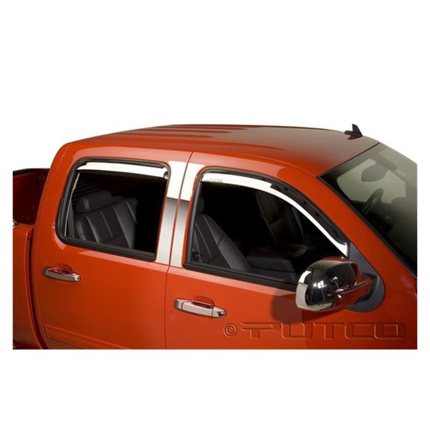 Putco 480056 14-14 Chevrolet Silverado HD - Crew Cab (Set of 4) Element Chrome Window Visors