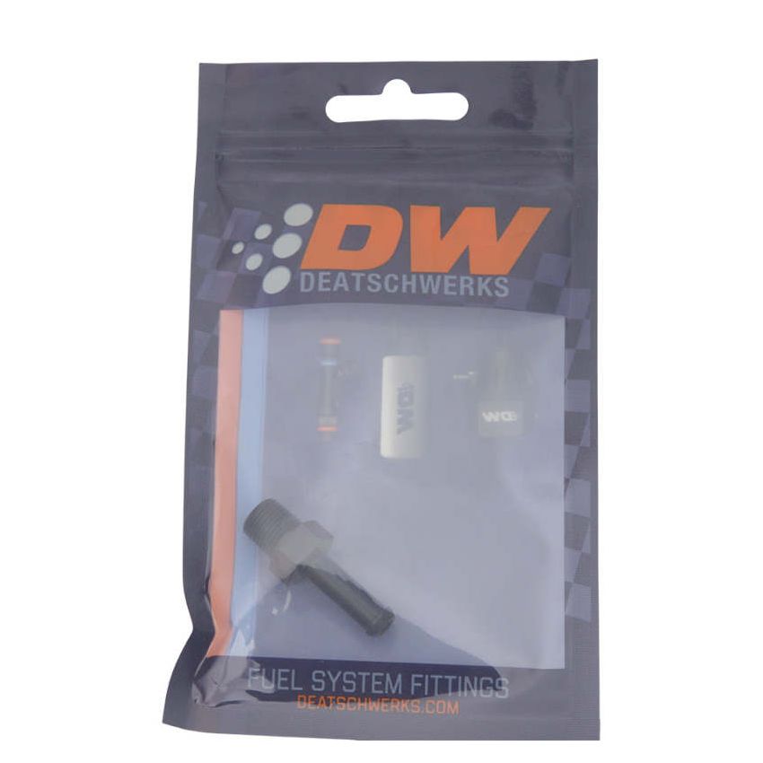 DeatschWerks 1/8in NPT Male Thread 1/4in Hose Barb - Anodized Matte Black