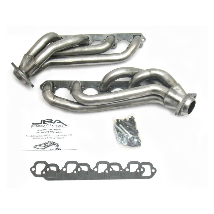 JBA 65-73 Ford Mustang 260-302 SBF w/GT40-P Heads 1-5/8in Primary Raw 409SS Mid Length Header