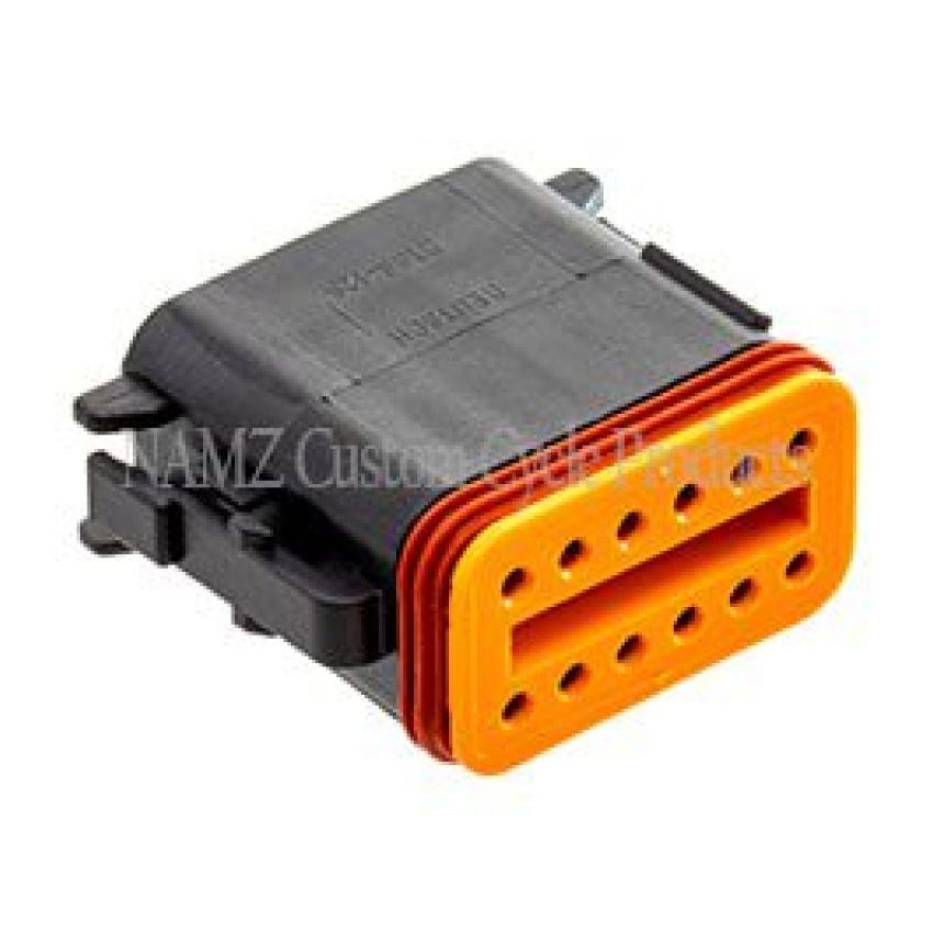 NAMZ DP-12B Deutsch DT Series 12-Wire Plug & Wedgelock - Black (HD 72119-94BK)