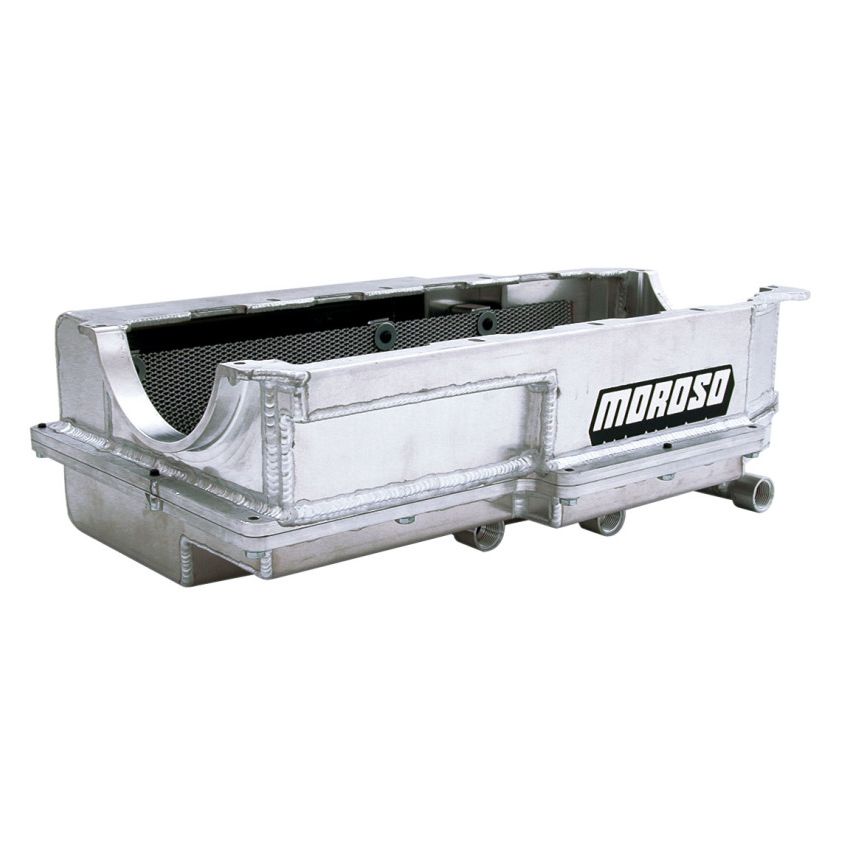 Moroso 21597 Donovan 700/DRC2/Merlin Big Block (w/Three Pick Ups & 2 Piece Seal) Dry Sump Aluminum Oil Pan