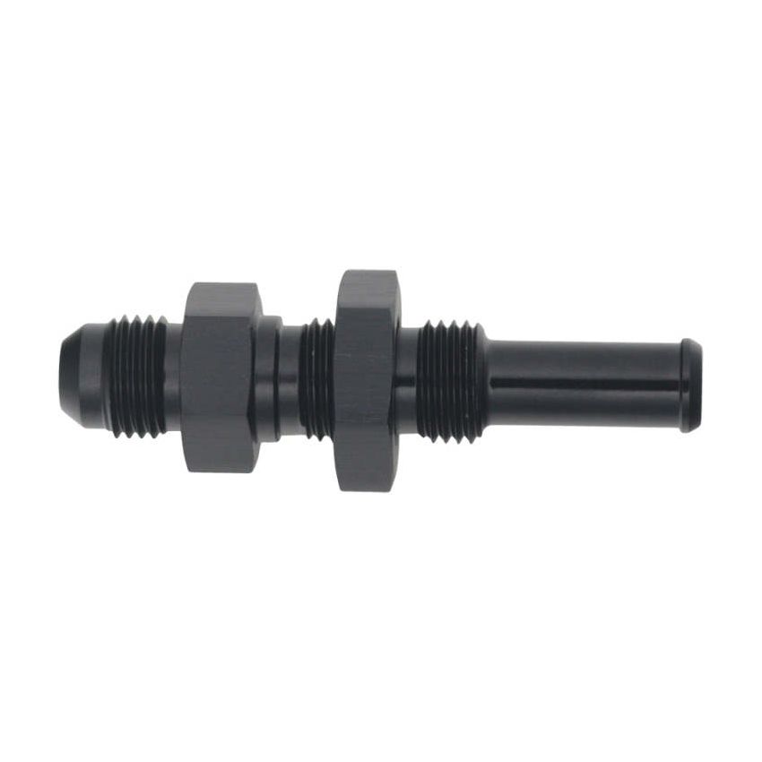 DeatschWerks 6AN Male Flare to Straight 3/8in Single Hose Barb - Anodized Matte Black