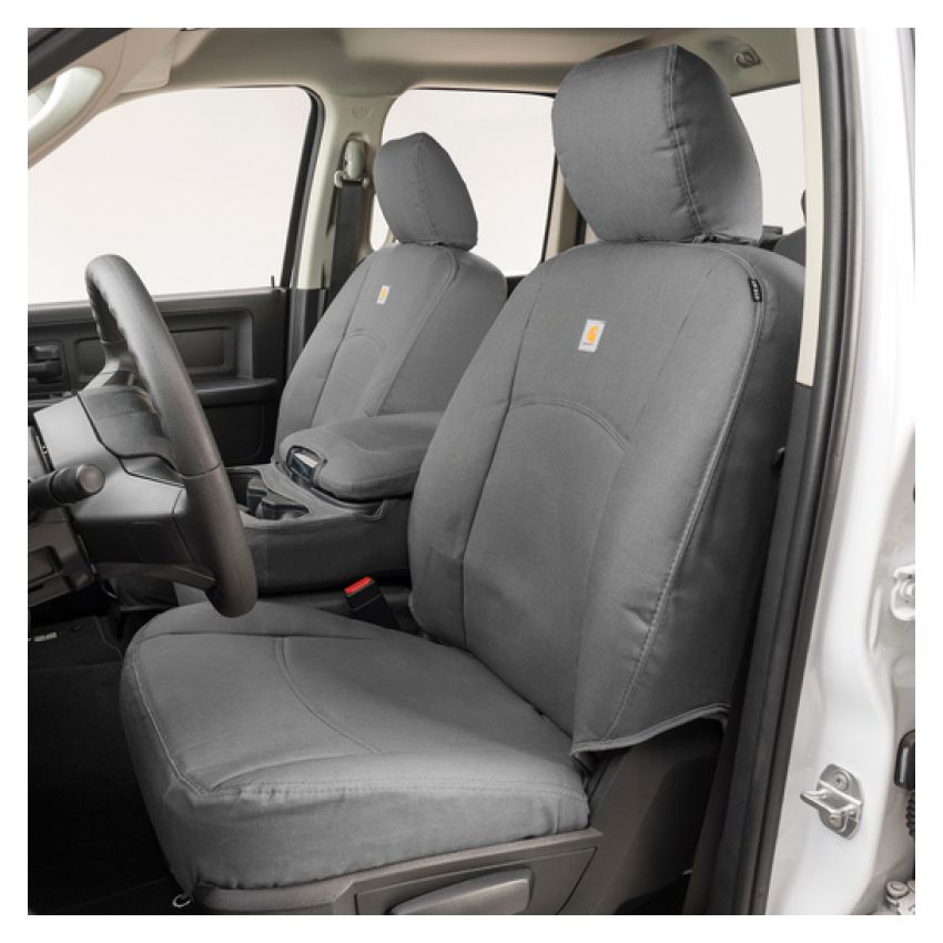 Covercraft GTD1371ABCAGY 12-18 Dodge Ram Carhartt PrecisionFit Custom Front Row Seat Covers - Gravel