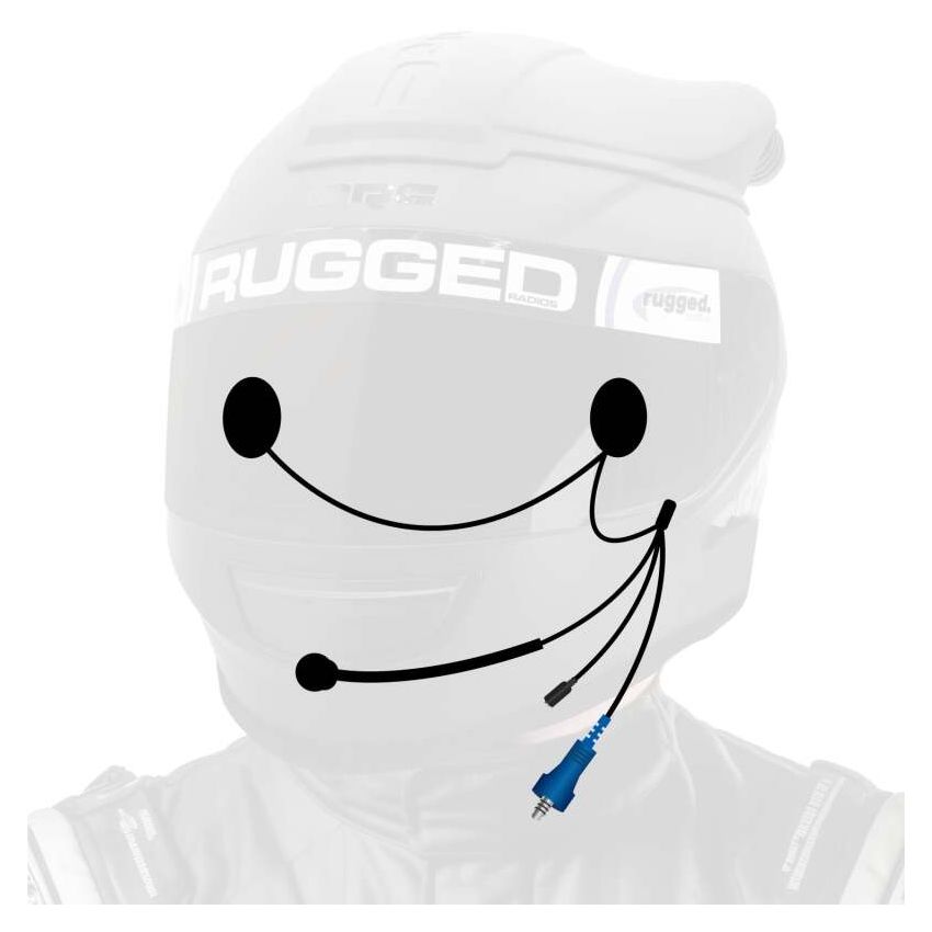 Rugged Radios HK-OFSP-3.5-AA OFFROAD Wired Helmet Kit with Alpha Audio Speakers Mic & 3.5mm Earbud Jack