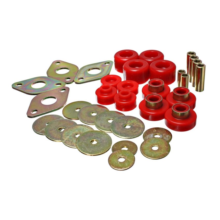 Energy Suspension Body Mount Set-Reg Access & Dbl Cab - Red