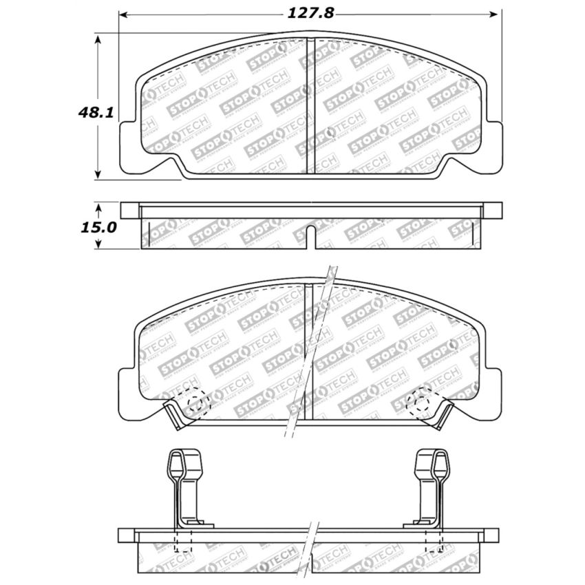 StopTech Performance 93-00 Honda Civic DX w/ Rr Drum Brakes Front Brake Pads