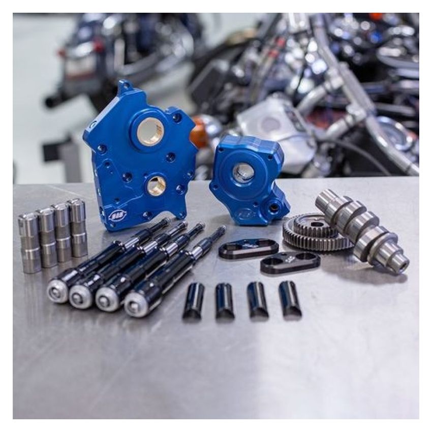 S&S Cycle 310-1014A 2017+ M8 Models Gear Drive 475G Cam Chest Kit w/ Black Pushrod Tubes - Oil Cooled