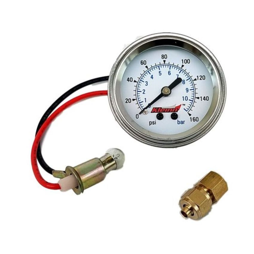 Kleinn Air Horns 1022 Kleinn Panel Mount/ Illuminated/ 160 PSI Single Needle Air Pressure Gauge