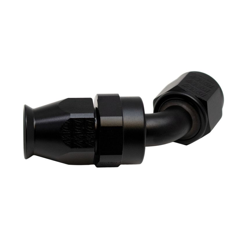 DeatschWerks 8 AN Female Flare Swivel 60-Degree Hose End PTFE - Anodized Matte Black