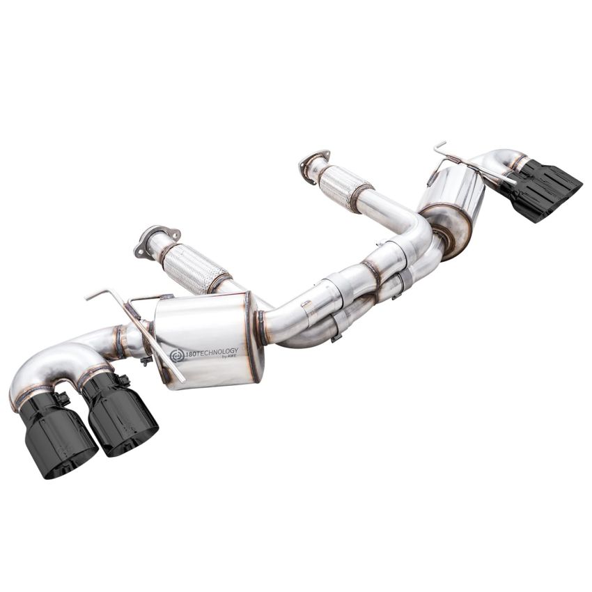 AWE Tuning 3015-43159 2020 Chevrolet Corvette (C8) Touring Edition Exhaust - Quad Diamond Black Tips