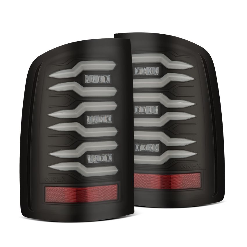 AlphaRex 630060 07-13 GMC Sierra 1500/07-14 2500/3500HD (No Classic/Dually) Luxx-Series LED Tail Lights Blk