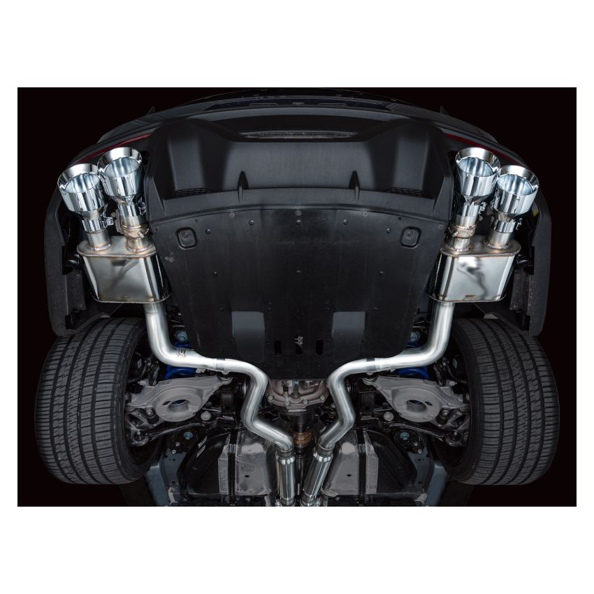 AWE Tuning 3025-42375 AWE 2024 Ford Mustang Dark Horse S650 RWD SwitchPath Catback Exhaust w/ Quad Chrome Silver Tips