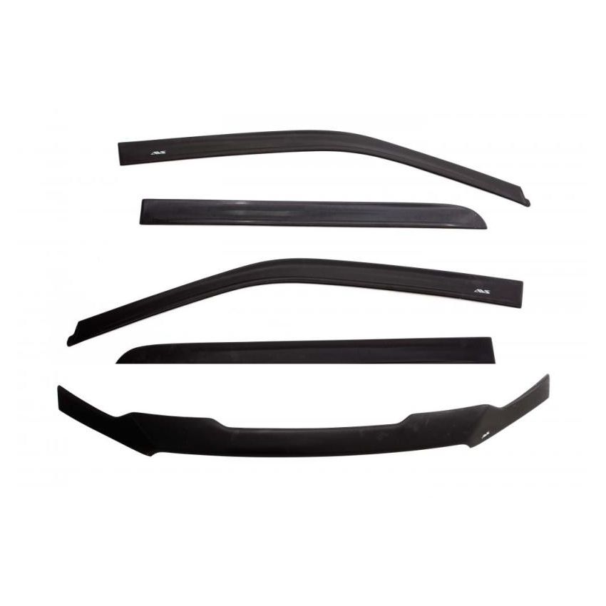 AVS 15-18 Chevy Silverado 2500 Crew Cab Ventvisor & Aeroskin Deflector Combo Kit - Matte Black