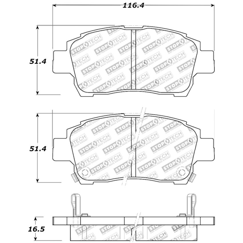 Stoptech 309.08220 Performance 00-05 Spyder MR2 / 00 Celica GT / 04-07 xA/xB Front Brake Pads