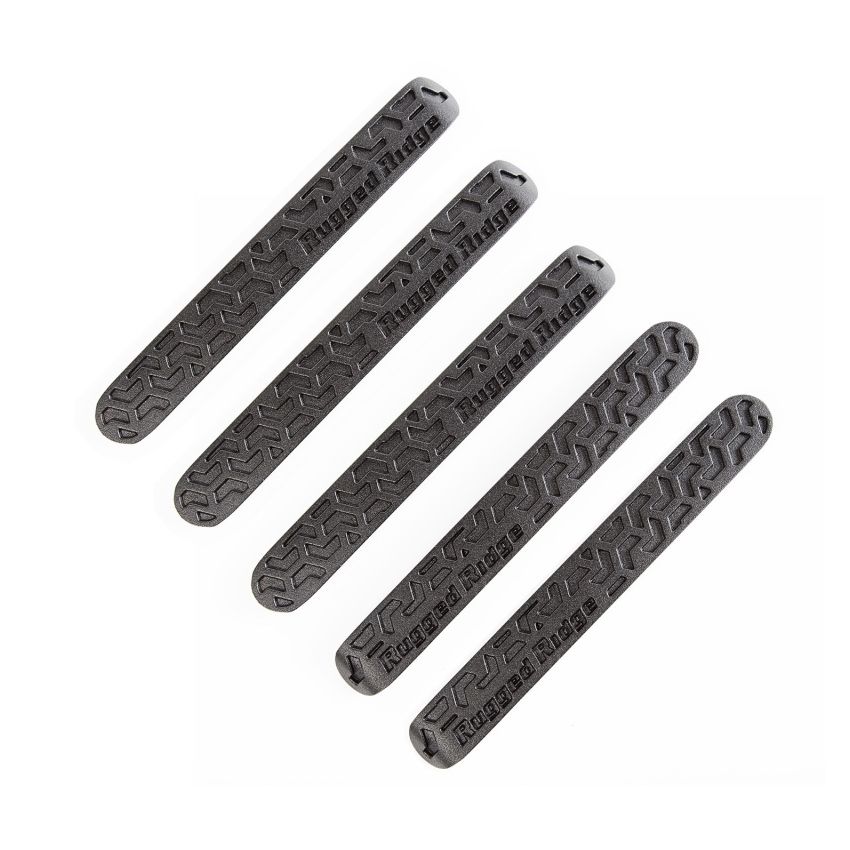 Rugged Ridge Elite Dr Hndle Inserts Black Tread 4Dr 07-18 Jeep Wrangler JK