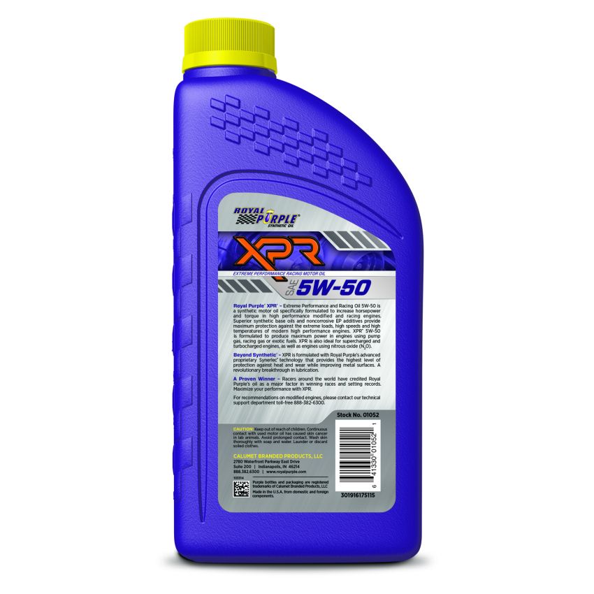 Royal Purple 06052 XPR Synthetic Extreme Performance 5W-50 Racing Oil - 1 Quart