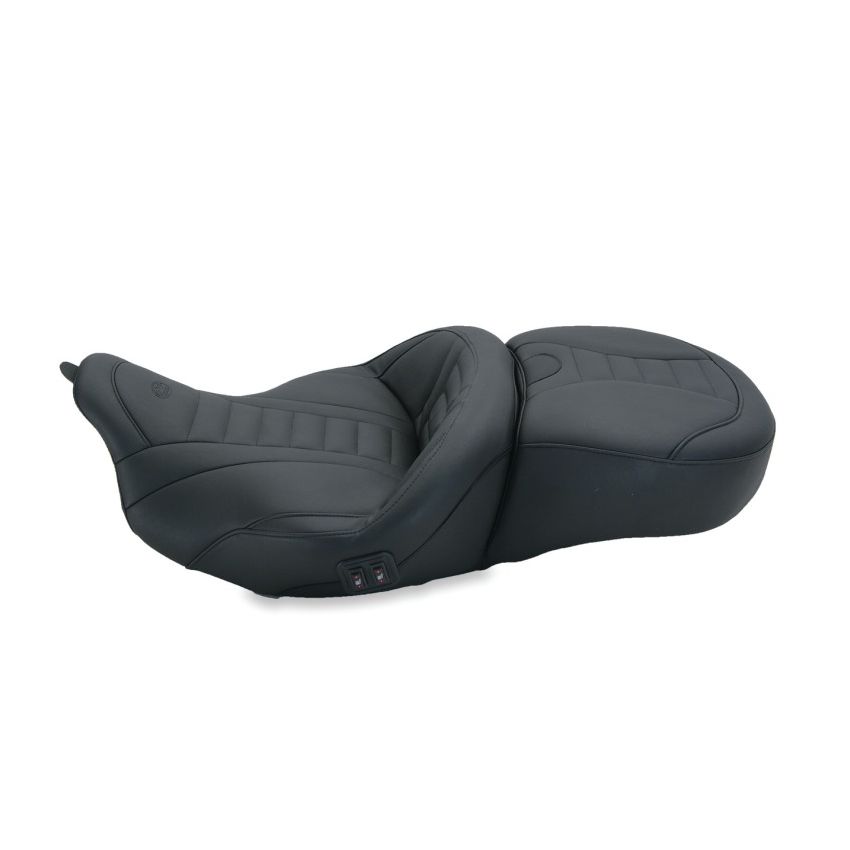 Mustang Motorcycle 79007 Mustang 08-21 Harley Electra Glide, Rd Glide, Rd King, Str Glide Heated 1PC Seat Deluxe-Black