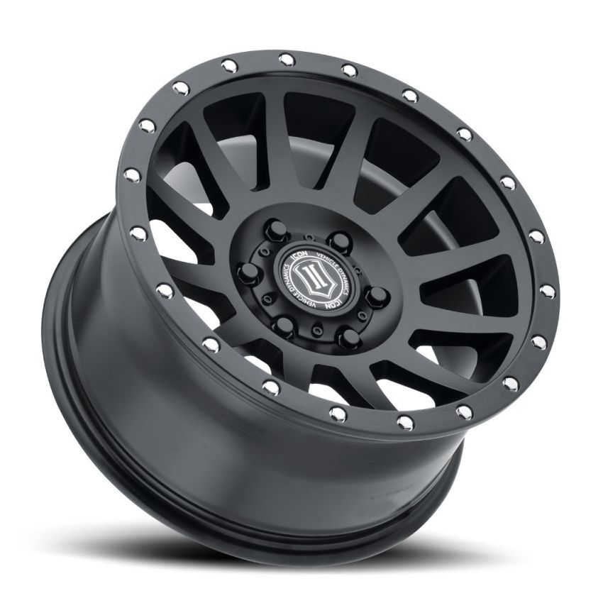 ICON 2017859057SB Compression 17x8.5 6x5.5 25mm Offset 5.75in BS 95.1mm Bore Satin Black Wheel