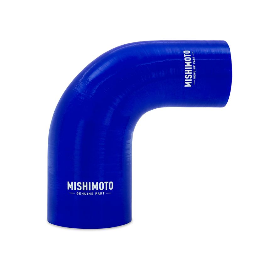 Mishimoto Silicone Reducer Coupler 90 Degree 2.5in to 4in - Blue