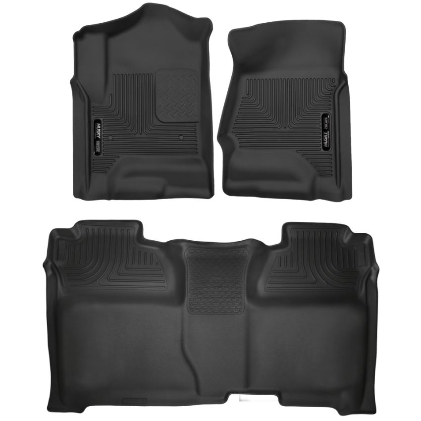 Husky Liners 14-18 Chevrolet Silverado 1500 Front & 2nd Seat X-Act Contour Floor Liners - Black