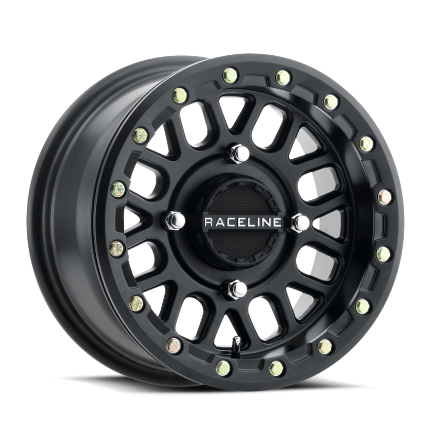 Raceline A92B Podium 14x7in / 4x156 BP / 10mm Offset / 132.5mm Bore - Satin Black Beadlock Wheel