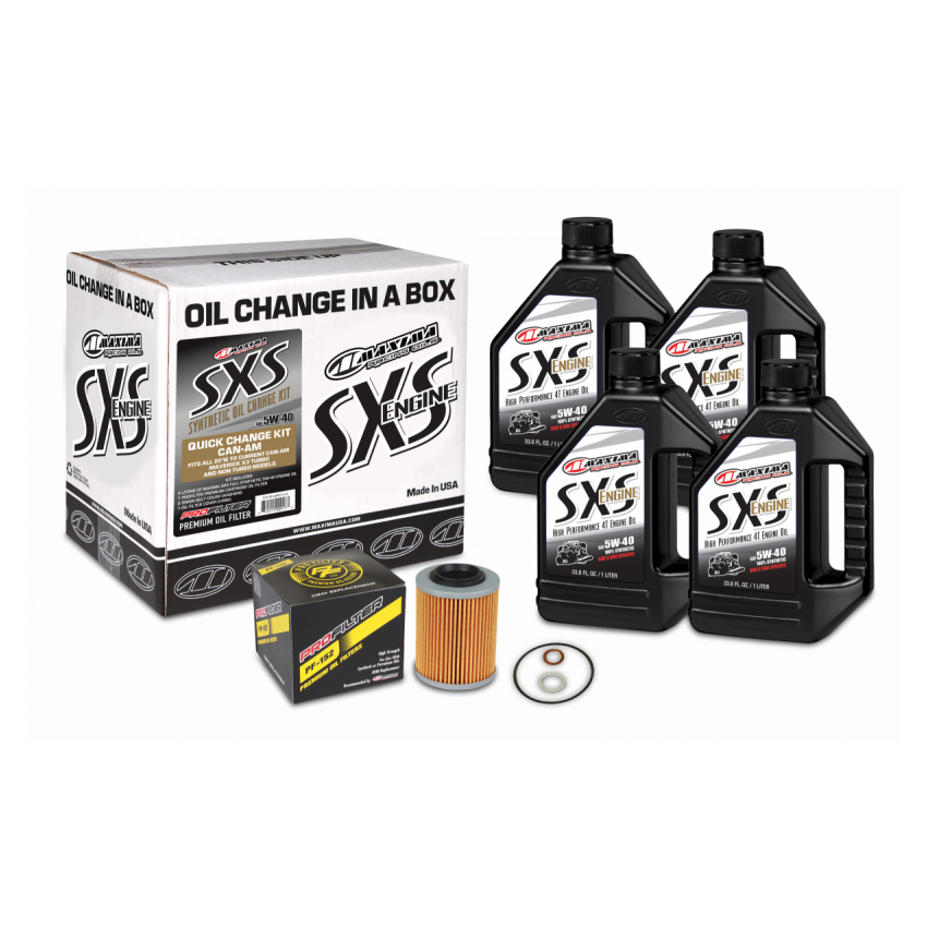 Maxima 90-469013-CA SXS Can-Am Oil Change Kit 5W-40 Full-Synthetic Maverick X3
