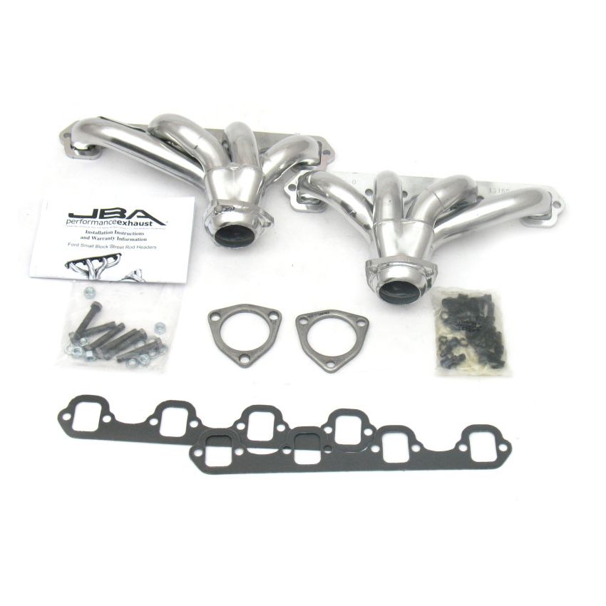 JBA Ford 260-351W SBF 1-5/8in Primary Silver Ctd Tight Tuck Header