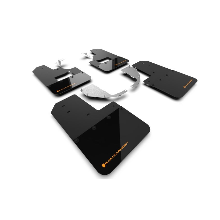 Rally Armor MF85-RB-ST-COR Black Mud Flap/Cy Orange Logo