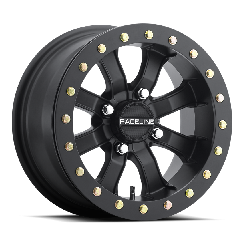 Raceline A71B Mamba 14x8in / 4x137 BP / 0mm Offset / 110.18mm Bore - Satin Black Beadlock Wheel