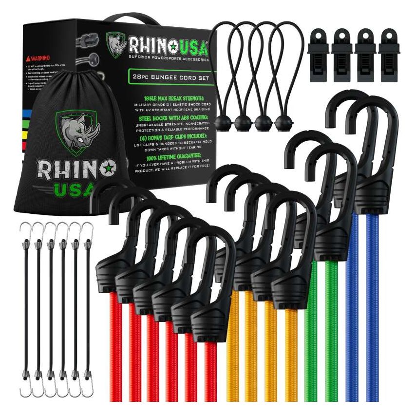 Rhino USA RHINO-28-BNGE 28Pc Bungee Cord Assortment