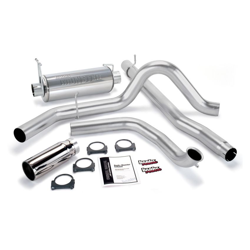Banks Power 48653 00-03 Ford 7.3L / Excursion Monster Exhaust System - SS Single Exhaust w/ Chrome Tip