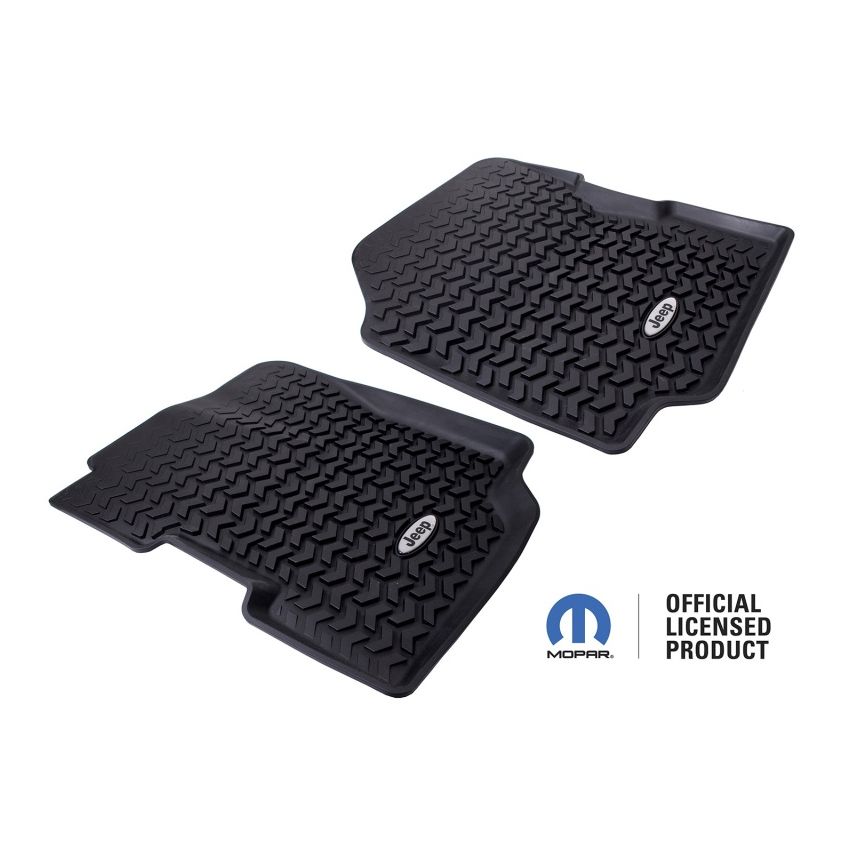 Rugged Ridge Floor Liner Front Black 1976-1995 Jeep Logo CJ-7 / CJ-8 / Jeep Wrangler YJ