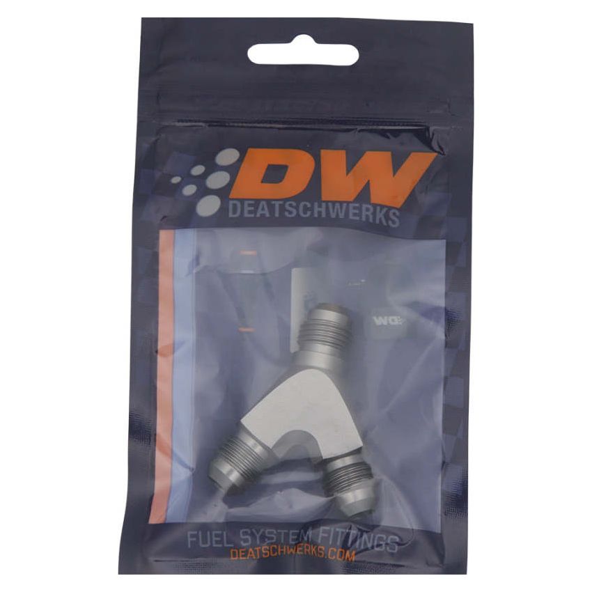 DeatschWerks 6AN Male Flare + 6AN Male Flare to 6AN Male Flare Y Block Fitting