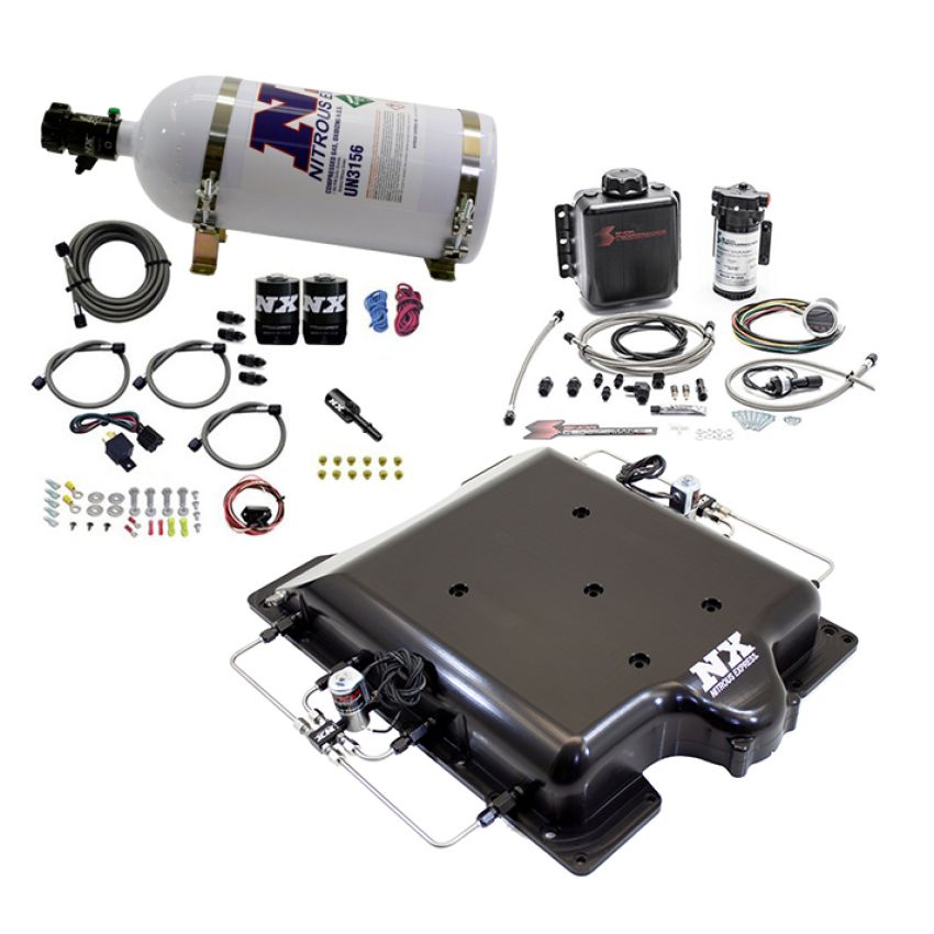 Nitrous Express 20972BMF-10 Dodge Hellcat Supercharger Lid Nitrous/Water Injection Kit (100-400HP) w/10lb Bottle