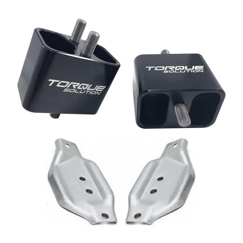 Torque Solution Solid Billet Engine Mounts w/ Mount Plates: 02-14 Subaru WRX / 04-17 STI