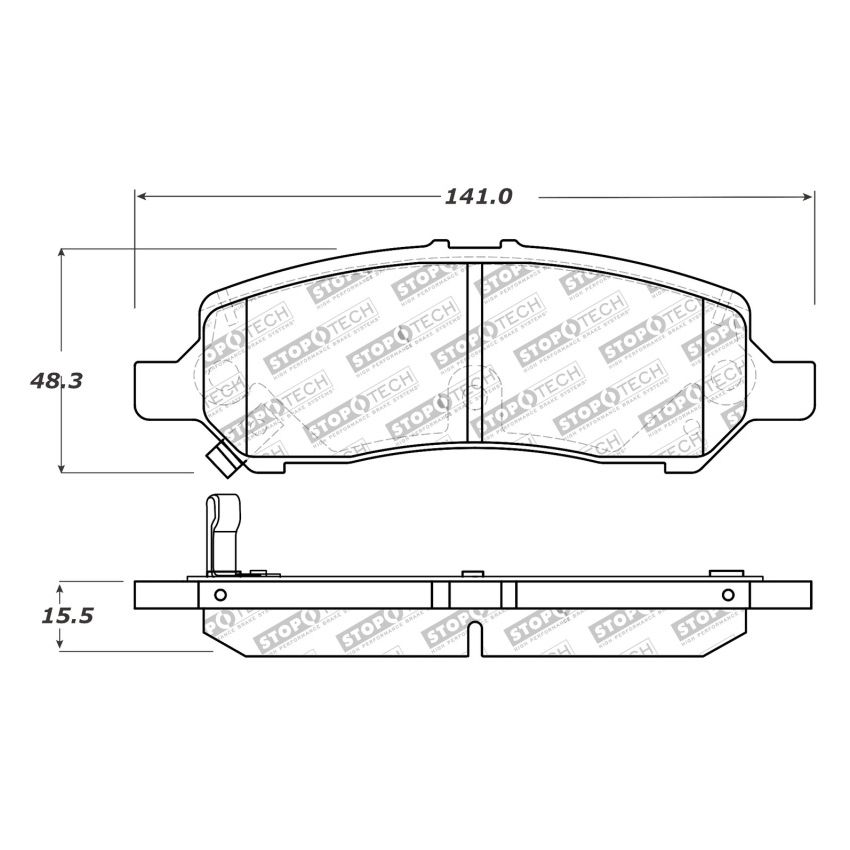 StopTech Performance Rear Brake Pads 13-14 Dodge Dart/Jeep Cherokee