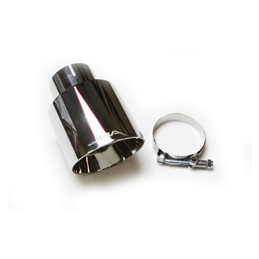 JBA 2.5in x 4in x 5-3/4in Double Wall Polished Chrome Tip - Clamp On