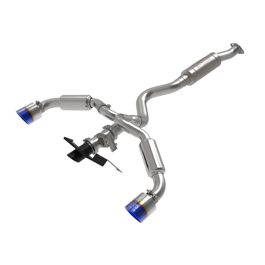 aFe Power 49-36067-L Gemini XV 3 IN to 2-1/2 IN 304 Stainless Steel Cat-Back Exhaust w/ Cut-Out Blue